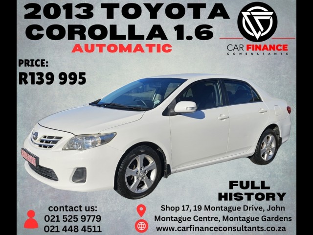 BUY TOYOTA COROLLA 2013 COROLLA 1.6 ADVANCED A/T, WesBank